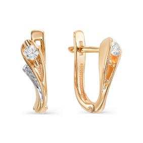 Золотые серьги Мастер Бриллиант 01M2-106-711 с бриллиантом 01M2-106-711 фото