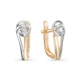 Золотые серьги Мастер Бриллиант 01M2-106-717 с бриллиантом 01M2-106-717 фото