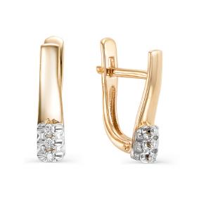 Золотые серьги Мастер Бриллиант 01M2-106-750 с бриллиантом 01M2-106-750 фото