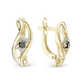 Золотые серьги Мастер Бриллиант 01M2-106-778 с бриллиантом 01M2-106-778 фото