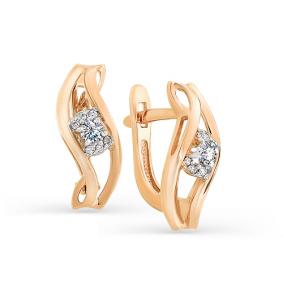 Золотые серьги Мастер Бриллиант 01M2-106-778/1 с бриллиантом 01M2-106-778/1 фото