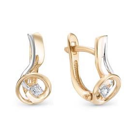 Золотые серьги Мастер Бриллиант 01M2-106-784 с бриллиантом 01M2-106-784 фото