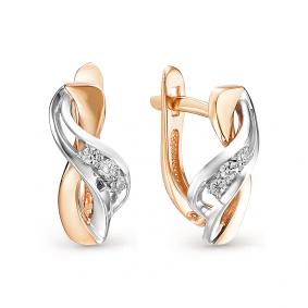 Золотые серьги Мастер Бриллиант 01M2-106-786/1 с бриллиантом 01M2-106-786/1 фото