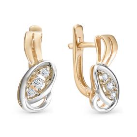 Золотые серьги Мастер Бриллиант 01M2-106-788 с бриллиантом 01M2-106-788 фото