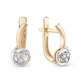 Золотые серьги Мастер Бриллиант 01M2-106-792 с бриллиантом 01M2-106-792 фото