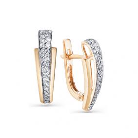 Золотые серьги Мастер Бриллиант 01M2-106-812 с бриллиантом 01M2-106-812 фото