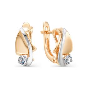 Золотые серьги Мастер Бриллиант 01M2-106-842 с бриллиантом 01M2-106-842 фото