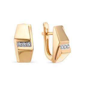 Золотые серьги Мастер Бриллиант 01M2-106-854 с бриллиантом 01M2-106-854 фото