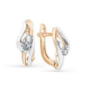 Золотые серьги Мастер Бриллиант 01M2-106-859 с бриллиантом 01M2-106-859 фото