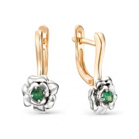 Золотые серьги Мастер Бриллиант 01M2-106-906-01 с изумрудом 01M2-106-906-01 фото