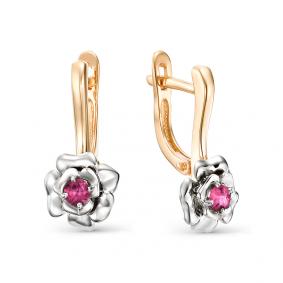 Золотые серьги Мастер Бриллиант 01M2-106-906-03 с рубином 01M2-106-906-03 фото