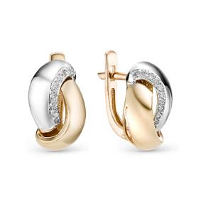 Золотые серьги Мастер Бриллиант 01M2-106-908 с бриллиантом 01M2-106-908 фото