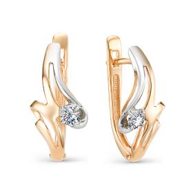 Золотые серьги Мастер Бриллиант 01M2-106-911 с бриллиантом 01M2-106-911 фото