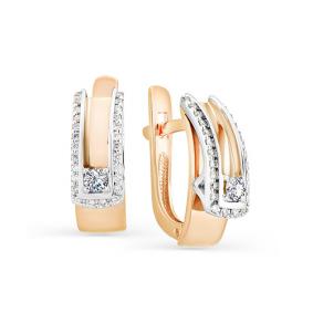 Золотые серьги Мастер Бриллиант 01M2-106-918 с бриллиантом 01M2-106-918 фото