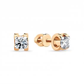 Золотые серьги Мастер Бриллиант 01M2-106981-00-00 с бриллиантом 01M2-106981-00-00 фото