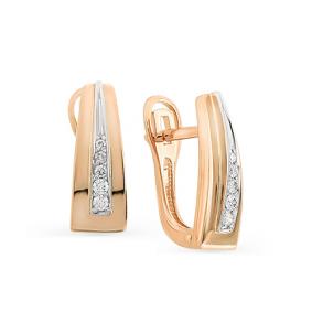 Золотые серьги Мастер Бриллиант 01M2-107-102 с бриллиантом 01M2-107-102 фото