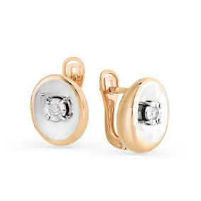 Золотые серьги Мастер Бриллиант 01M2-107-110 с бриллиантом 01M2-107-110 фото