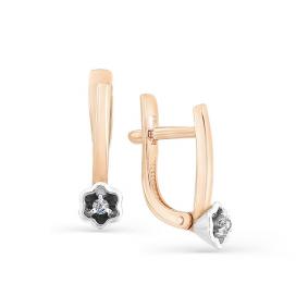 Золотые серьги Мастер Бриллиант 01M2-107-115 с бриллиантом 01M2-107-115 фото