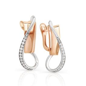 Золотые серьги Мастер Бриллиант 01M2-107-120/50 с бриллиантом 01M2-107-120/50 фото