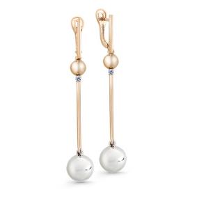 Золотые серьги Мастер Бриллиант 01M2-107-144 с бриллиантом 01M2-107-144 фото