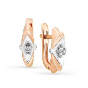 Золотые серьги Мастер Бриллиант 01M2-107-191 с бриллиантом 01M2-107-191 фото