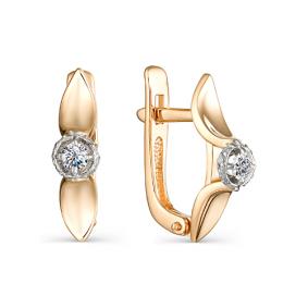 Золотые серьги Мастер Бриллиант 01M2-107-207 с бриллиантом 01M2-107-207 фото