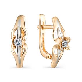 Золотые серьги Мастер Бриллиант 01M2-107-209 с бриллиантом 01M2-107-209 фото