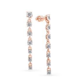 Золотые серьги Мастер Бриллиант 01M2-107-212 с бриллиантом 01M2-107-212 фото