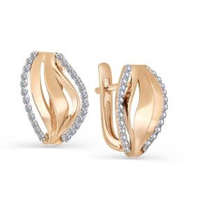 Золотые серьги Мастер Бриллиант 01M2-107-230 с бриллиантом 01M2-107-230 фото