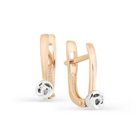 Золотые серьги Мастер Бриллиант 01M2-107-235 с бриллиантом 01M2-107-235 фото