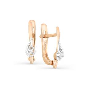 Золотые серьги Мастер Бриллиант 01M2-107-238 с бриллиантом 01M2-107-238 фото