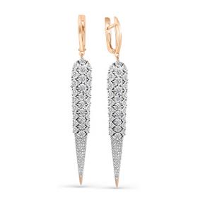 Золотые серьги Мастер Бриллиант 01M2-107-255 с бриллиантом 01M2-107-255 фото