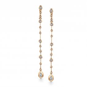 Золотые серьги Мастер Бриллиант 01M2-107-268 с бриллиантом 01M2-107-268 фото