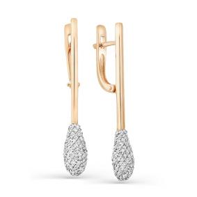 Золотые серьги Мастер Бриллиант 01M2-107-283 с бриллиантом 01M2-107-283 фото