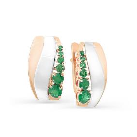 Золотые серьги Мастер Бриллиант 01M2-107-290-01 с изумрудом 01M2-107-290-01 фото