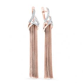 Золотые серьги Мастер Бриллиант 01M2-107-316 с бриллиантом 01M2-107-316 фото