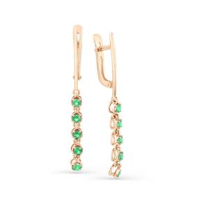 Золотые серьги Мастер Бриллиант 01M2-107-318-01 с изумрудом 01M2-107-318-01 фото