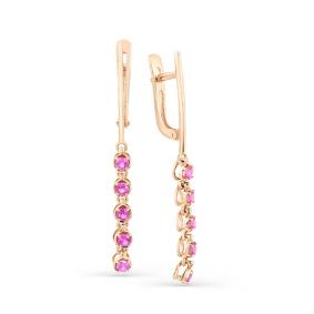 Золотые серьги Мастер Бриллиант 01M2-107-318-03 с рубином 01M2-107-318-03 фото