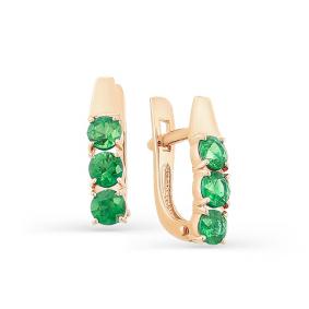 Золотые серьги Мастер Бриллиант 01M2-107-323-01 с изумрудом 01M2-107-323-01 фото