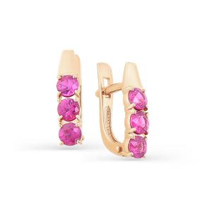 Золотые серьги Мастер Бриллиант 01M2-107-323-03 с рубином 01M2-107-323-03 фото