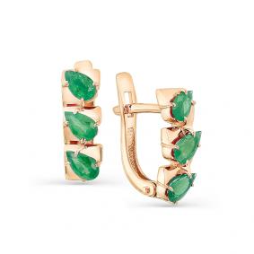 Золотые серьги Мастер Бриллиант 01M2-107-329-01 с изумрудом 01M2-107-329-01 фото