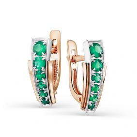 Золотые серьги Мастер Бриллиант 01M2-107-332-01 с изумрудом 01M2-107-332-01 фото