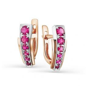 Золотые серьги Мастер Бриллиант 01M2-107-332-03 с рубином 01M2-107-332-03 фото