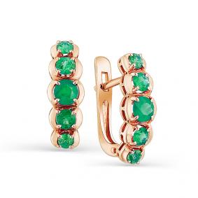 Золотые серьги Мастер Бриллиант 01M2-107-333-01 с изумрудом 01M2-107-333-01 фото