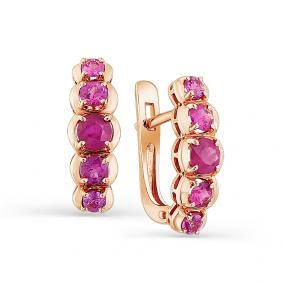 Золотые серьги Мастер Бриллиант 01M2-107-333-03 с рубином 01M2-107-333-03 фото