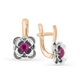 Золотые серьги Мастер Бриллиант 01M2-107-336-03 с рубином 01M2-107-336-03 фото