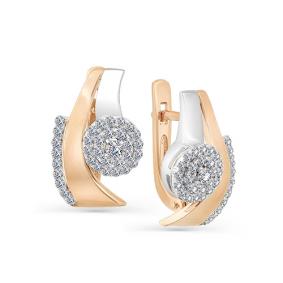 Золотые серьги Мастер Бриллиант 01M2-107-337 с бриллиантом 01M2-107-337 фото