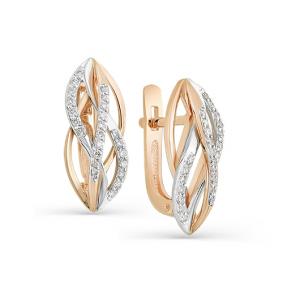 Золотые серьги Мастер Бриллиант 01M2-107-355 с бриллиантом 01M2-107-355 фото