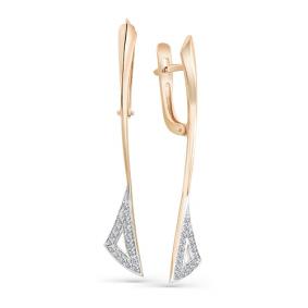 Золотые серьги Мастер Бриллиант 01M2-107-358 с бриллиантом 01M2-107-358 фото