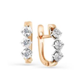 Золотые серьги Мастер Бриллиант 01M2-107-390 с бриллиантом 01M2-107-390 фото